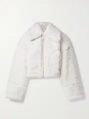 [HALFBOY] HALFBOY - Cropped Shearling Jacket - Off-white - medium medium Off-white