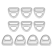 1" Adjuster Triangle with Bar Swivel Clip D Dee Ring Buckle, 10Pcs Silver