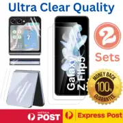 2X For Galaxy Z Flip 5&4&3 Full set Front Back Hydrogel Screen Protector