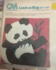 Vintage Columbia-Minerva Latch-a-Rug Panda #3526 34x34 1976 NIP