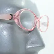 Fun Reading Glasses See Thru 50's Pink Jelly Whimsy Oval Jelly Frame +1.25 Lens