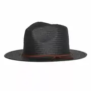 NEW Brixton Straw Hat Women's Wide Brim Valley Sun Black Fedora