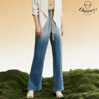 在飛比找Yahoo奇摩購物中心優惠-OUWEY歐薇 時髦個性漸層雙色棉質微寬直筒牛仔褲(藍色；S