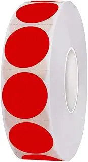 Yeachlaing 1200 Pieces 0.75 Inch Round Color Coding Label Garage Sale Stickers Blank Yard Sale Price Stickers Permanent Adhesive Dots Stickers,Easily Writable with Perforation Line (Red)