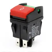 Industrial Electric Push Button Switches,HY52 Push Button for Mechanical Device Switch 4 Pins with Light 125/250 V Black