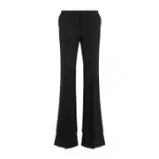 [Chloe] Chloe-Black Flare Virgin Wool Pants-Donna 36 FR