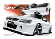 HOLDEN VZ SVZ UTE HERON WHITE A1 STRETCHED CANVAS (HC651)