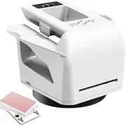 360° Rotating Card Shuffler Machine, 2-in-1 Automatic Card Shuffler & Dealer with OLED Display and Touch Control, Dealing Distance &Speed Adjustable, for Dfferent Playing Cards White