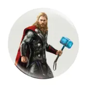 Thor Button Badge - 58mm (2.25") Thor Hammer Pin Back Button Badge