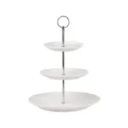 Maxwell & Williams White Basics 3-Tiered Cake Stand Holder Porcelain Rnd 26.5cm