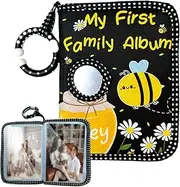 Soft Cloth Album – First Baby Picture Book Crinkle Design, Plush Memory Holder | Infant Photo Organizer Book, Sensory Baby Album Gift, Durablle Fabric Keepsake for Newbornn Family Pictures