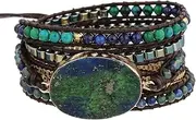 [Plumiss] Boho Handmade Bead Wrap Bracelets Stone Crystal Stackable Strand Bracelet Collection