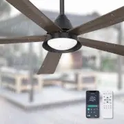 Waterproof Outdoor Ceiling Fan with Light, 52'' Patio Ceiling Fan Remote/APP ...
