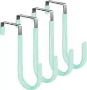 4 Pack over the Door Hooks, 4.96Inch Hooks for Hanging Heavy Duty Door Hanger, T