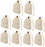 TOVINANNA 10pcs Exfoliating Soap Mesh Bag Bathing Soap Pouch Saver Drawstring Pockets for Men Women