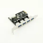 1x PCI-E PCI Express to 4 Port High Speed USB 3.0 Hub Controller Card Adapter