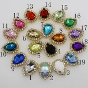 Water Drop Rhinestone Buttons 4 Holes Crystal Button Craft Sewing Supplies 10Pcs