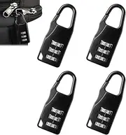 [OUDQFCJ] Luggage Lock, Pack of 4, Suitcase Lock, Combination Lock, 3 Digit Combination Lock, Zinc Alloy Travel Lock, Mini Combination Padlock, Luggage Lock for Suitcase, Luggage, Backpack