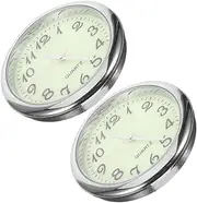 ERINGOGO 2pcs Automotive Car Clock Vehicle Clock Stick On Dashboard Car Clock Tiny Luminous Clocks