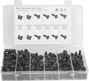 M6 Cage Nut Screw Set Carbon Steel Black Fasteners Hardware Kit Mounting Racks Chassis Cabinets Controllers 50pcs