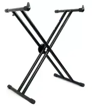 Rockville Double X Braced Keyboard Stand+Push Button Lock For Korg Kronos 61