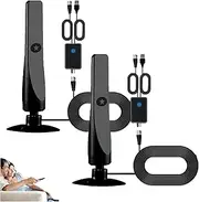 Wavemax Tv Antenna Signal Booster, Wavemax Satellite Antenna, Tv Antenna Suction Cup, Amplified Hd Digital Tv Antenna, Local Tv Antenna for Smart Tv Indoor, Clear Tv Antenna As Seen on Tv (2)