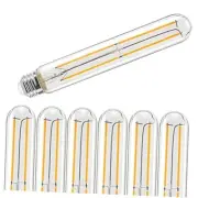 E26 LED Bulb 60 Watt Tubular, Soft White 2700k Edison Bulb 6 Pack, 6W 650LM,