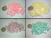 100 Pink/Green/Purple/Yellow YOU PICK 8 mm Flatback Pearls Resin Embellishments