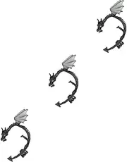 [BESTYASH] 3 Pcs Punk Style Ear Hooks Fashion Dragon Earrings Lightweight Ear Jewelry for Women