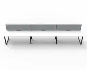 RAPIDLINE DELUXE LOOP LEG WORKSTATION With Screen 3 Person Single Sided W1200 x D750 x H730mm (per user) White Top Black Frame