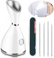 Facial Steamer, Face Steamer, 10X Facial Penetration, Unclogging Pores. Nano Ionic Hot Mist Face Steamer, For Moisturizing Skin and Cleansing Pores, Including Blackhead and Acne Removal Kit