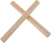 JOINPAYA 2pcs Percussion Adjustable Music Tambourines Bells Drum Rhythmic Bass Amp Electronic Mallets Fix Boom Band Instruments Rhythm Sticks Wood Beige