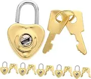HOLIDYOYO 6Sets Mini Cute Heart Padlock Adorable Jewelry Diary Locks with Keys and Locking for Boxes Bags and More Easy to Carry