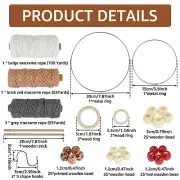 Macrame Kits for Adults Beginners DIY Macrame Kit with Macrame Rope Wooden guJQX