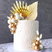 38 PCS Balls Cake Toppers Palm Leaves Cake Decorations for Birthday Wedding Baby