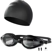 Silica Gel Swim Cap and Swimming Goggles | Anti-fog | Anti-leak | for Boys and Girls Children Swim Cap Swimming Goggles (pack of 2)