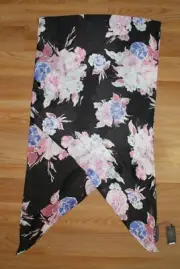 New Vince Camuto Happy Flowers Oblong Scarf 18"x72" Bias Cut NWT #VC388