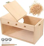Transparent Wooden Parakeet Nesting Box Safe Breeding House for Birds for Lovebirds Finches Sparrows for Indoor Outdoor Use Natural Comfortable