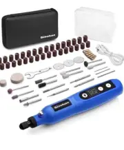 Ginelson Cordless Rotary Tool, 3.7V Li-ion Mini Rotary Accessory Kit 60 Pices