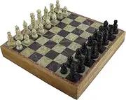 ShalinIndia Rajasthan Stone Art Unique Chess Set - Indian Handmade Chess Pieces & Board - Size 10x10 Inches - 2 Players - All Ages
