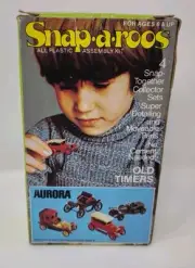 VINTAGE AURORA 1975 SNAP-A-ROOS old timers KIT # 9258 OPEN BOX SEALED PKGS