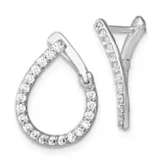 14k White Gold 5/8 Ct. Lab Grown Diamond VS/SI+ G+ Hinged Hoop Earrings