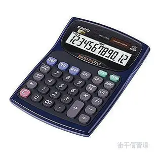 計算機 CASIO卡西歐 含稅 可開三聯報帳 公司貨附保卡】防水防塵12位數計算機 WD-220MS-BU