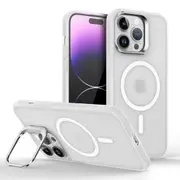 IPhone 11 Case,Compatible With MagSafe,Built-in Stash Stand Phone Case,Scratch-Resistant Back Cover-White