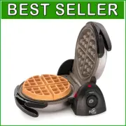 Compact Ceramic Waffle Maker for Thick Belgian Waffles - Safe Cool-Touch Handles