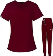 Fiocias Women's Uniform Scrub Set Nurse Workwear Nurses Day Gift Top And Pants Nurse