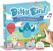 Ditty Bird Touch & Feel Animals Edition Musical Books | Fun Montessori Toys & Learning Resources | Sensory Toys for Kids | Interactive Toddler Books for 1 Year Old to 3 Year Olds | Sturdy Baby Book