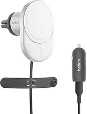 Belkin BoostCharge Pro Magnetic Wireless Car Charger w/Qi2 15W, MagSafe-Compatible Fast Charger, Ultra Strong Magnetic Car Vent Phone Mount for iPhone 16/15/14/13 Series