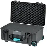 HPRC 2500W - Wheeld Hard Case with Cubed Foam & Turquoise Handle (Grey)