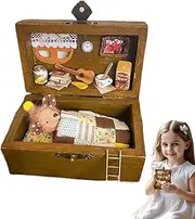 Wooden Miniature Doll House | Miniature House Kits for Adults,Handmade Wooden Model Craft Scenery Toy Collectibles, Animals in Boxes Design Realistic Decor for Hobby Projects